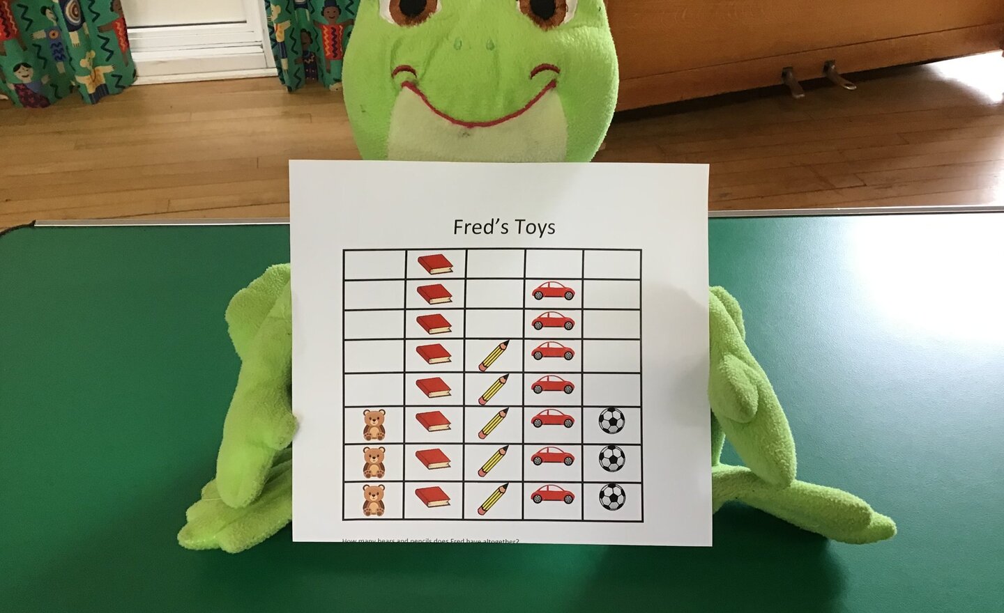 Image of Fred the Frog - Sorting his toys